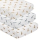 preview thumbnail 1 of 4, Sweet Jojo Designs Giraffe Leopard Zebra Boy Girl Gender Neutral Unisex 3 Pack Fitted Crib Sheets Jungle Animals Wildlife Safari