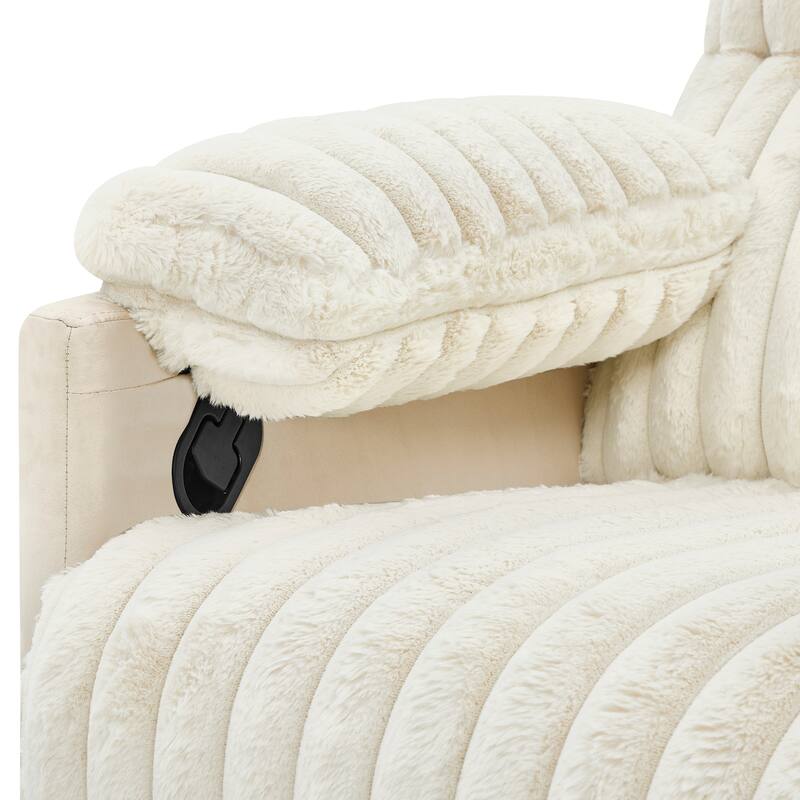 Swivel Recliner Chair with 360° Rotation, Manual Recline & Plush Arms