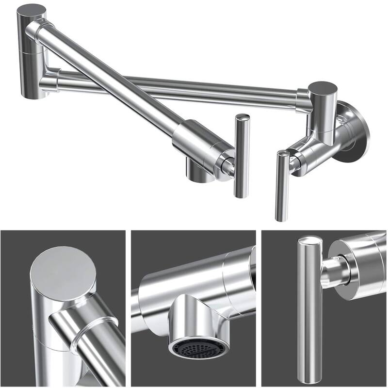 Modern Wall Mounted Pot Filler with Dual Swing Joints