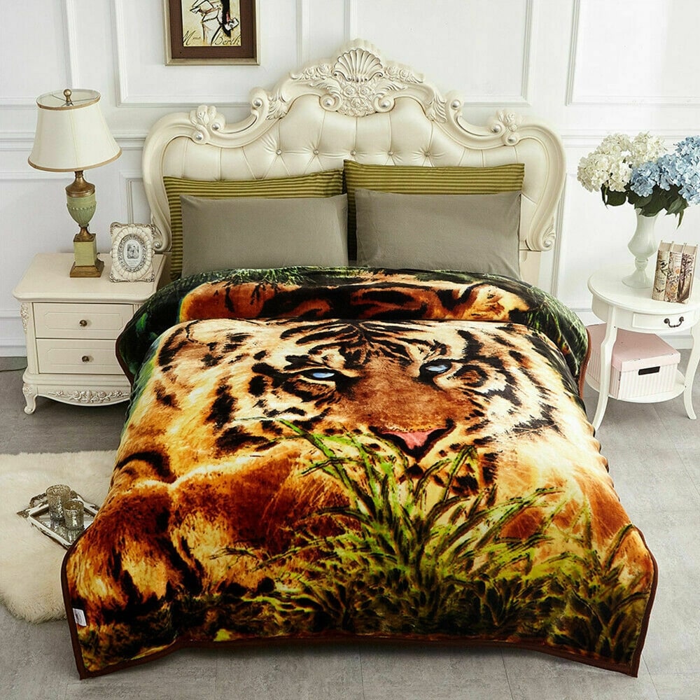 Bedding Hispanic Tiger Blanket Tiger Thick Plush Mexican Blankets