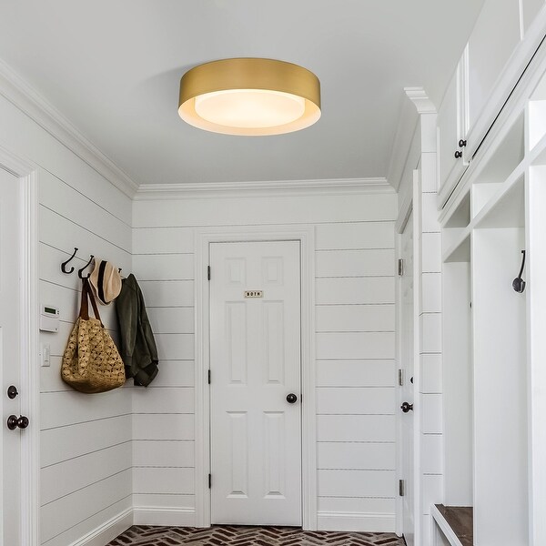 Shaded drum flush mount best sale