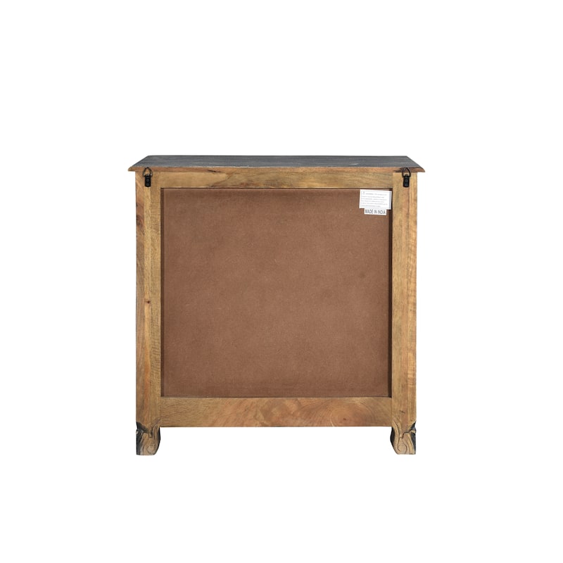 Florence Floral Carved Wood 3-Drawer Nightstand
