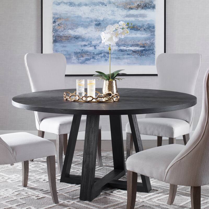 Uttermost Gidran Round Black Dining Table - 60"W x 30"H x 60"D 