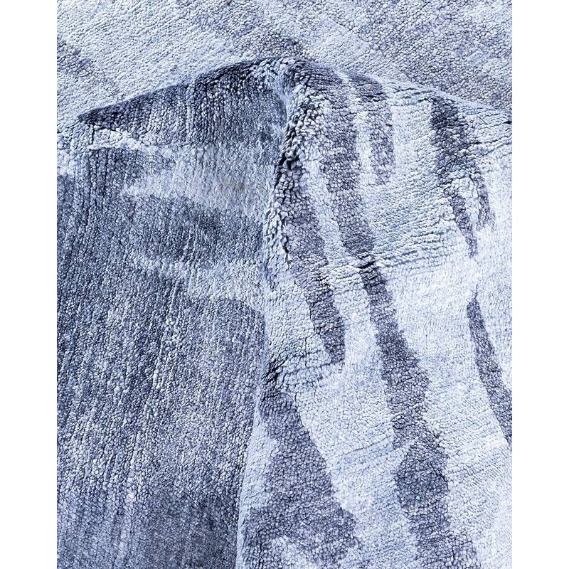 Modern One-of-a-Kind Hand-Knotted Area Rug, Blue - 9' 1" x 12' 1"