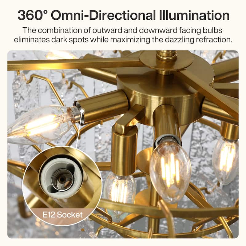 10 - Light Dimmable Tiered Chandelier