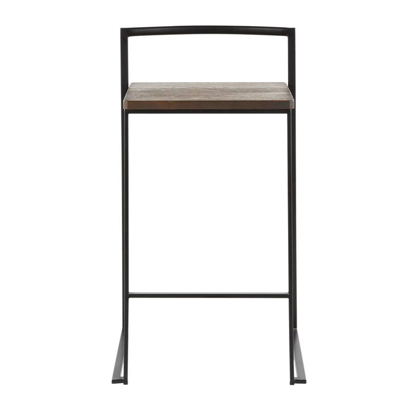 Carbon Loft Forrest Industrial Stackable Counter Stool (Set of 2) - N/A
