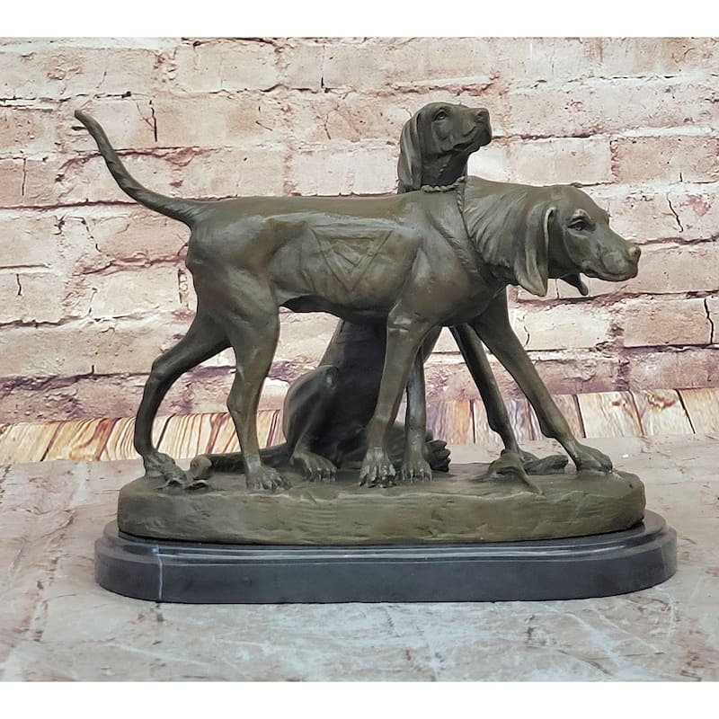 Service Imitative Dogs Hunting Hound Retriever Imitative Dog Hot Cast Bronze Sculpture Statue Decor
