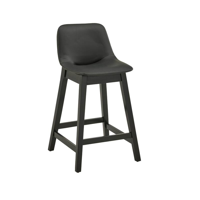 Savinhill Black Finish Vegan Leather Counter Height Chair (Set of 2) by iNSPIRE Q Modern