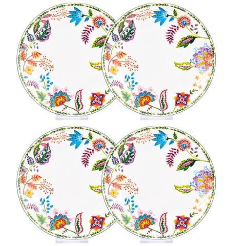 STP Goods Byzantium Flowers Bone China Soup Deep Plate Set of 4 - 8.5"