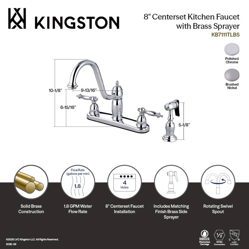 Kingston Brass Templeton Centerset Kitchen Faucet