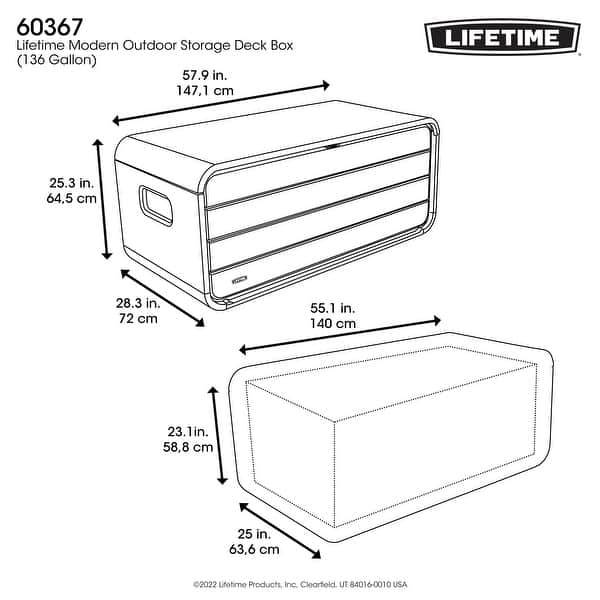 Lifetime Modern Deck Box, 136 Gallon
