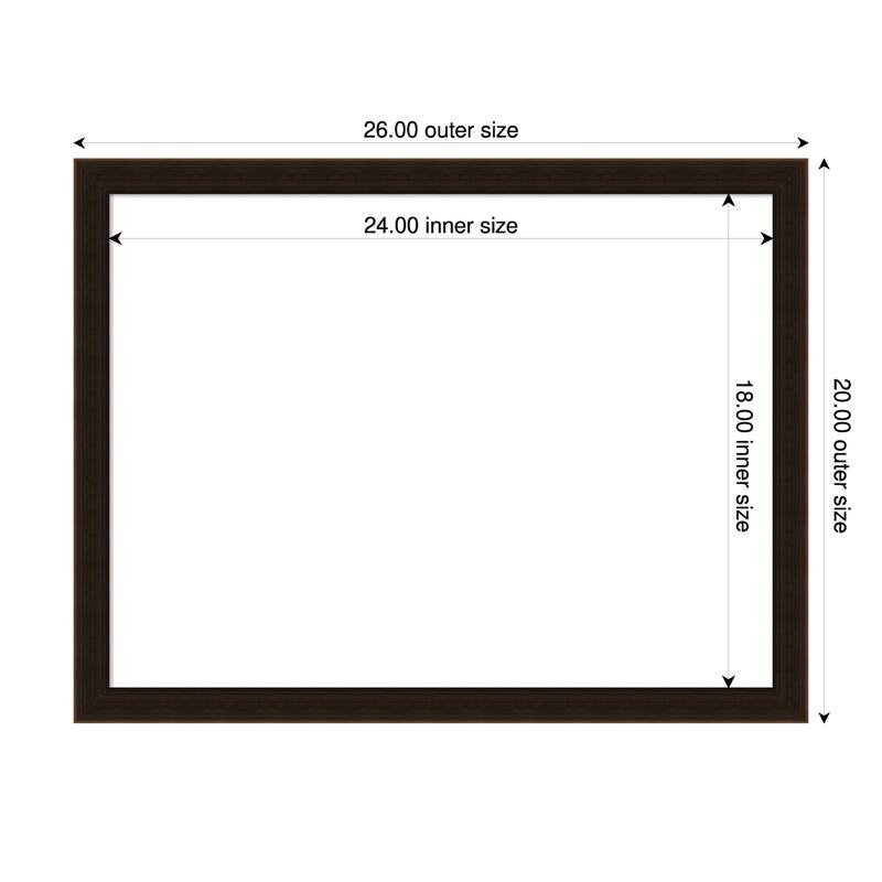 Amanti Art Espresso Brown Framed Dry Erase Magnetic Board - 26 x 20 in