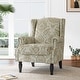 preview thumbnail 46 of 80, Mid-Century Modern Linen/ Vegan Leather Wing Back Accent Chair White-Linen