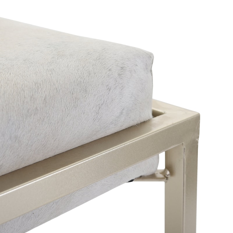 Hampton Cowhide Square Stool