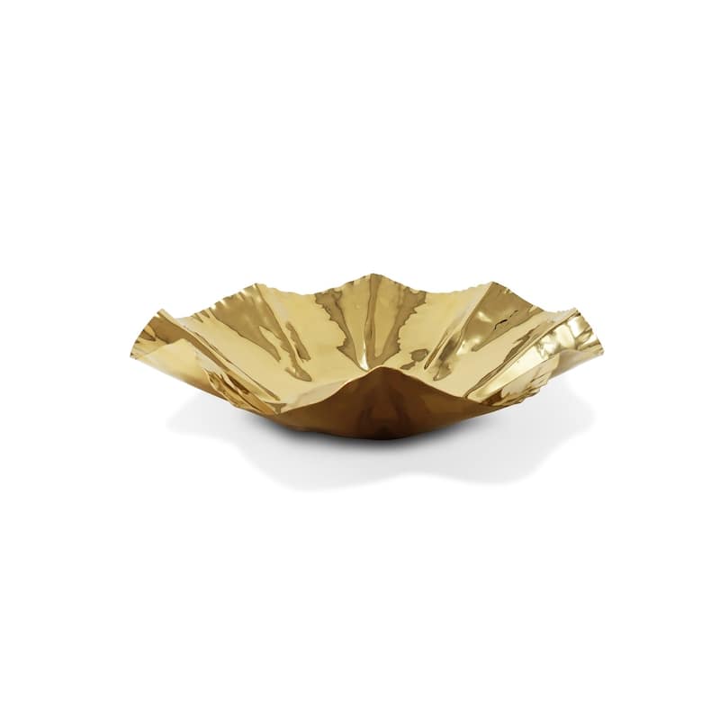 Crushed Platter 16.5"L Gold