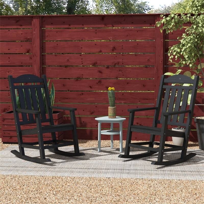 Outdoor Rocking Chair HDPE Weather Resistant Patio Garden Chair