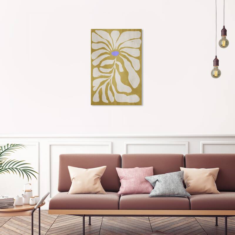 Wynwood Studio Canvas Floral and Botanical Sunshine Floral Gold and Dark Gold Modern & Contemporary Wall Art Canvas Print - 30 x 20