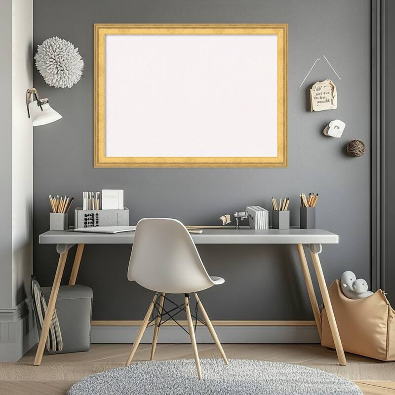 Owen Gold Wood Framed Cork Board - Bulletin Board, Organization Board, Pin Board