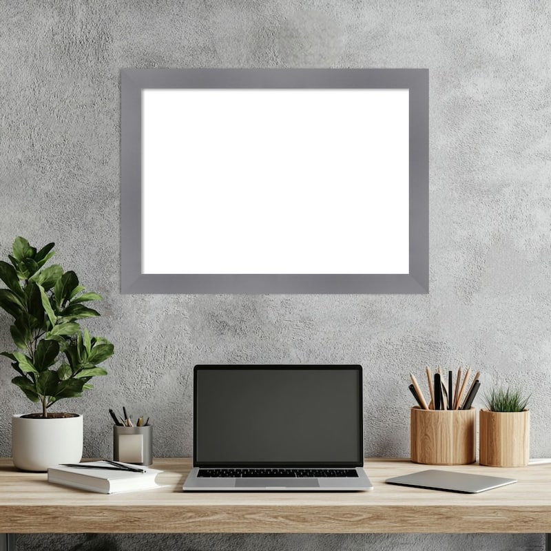 Amanti Art Edwin Grey Framed Dry Erase Magnetic Board