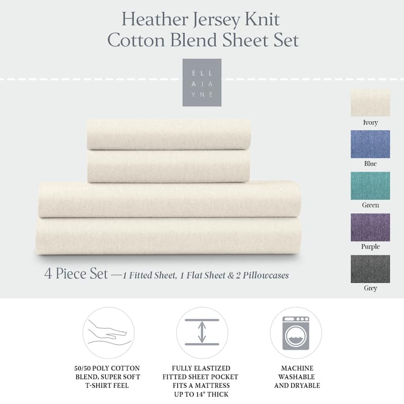 Ella Jayne Soft Heather Jersey Knit Sheet Set