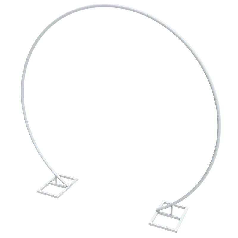 Round Metal Wedding Arch Frame Garden Arbor Flowers Backdrop Stand