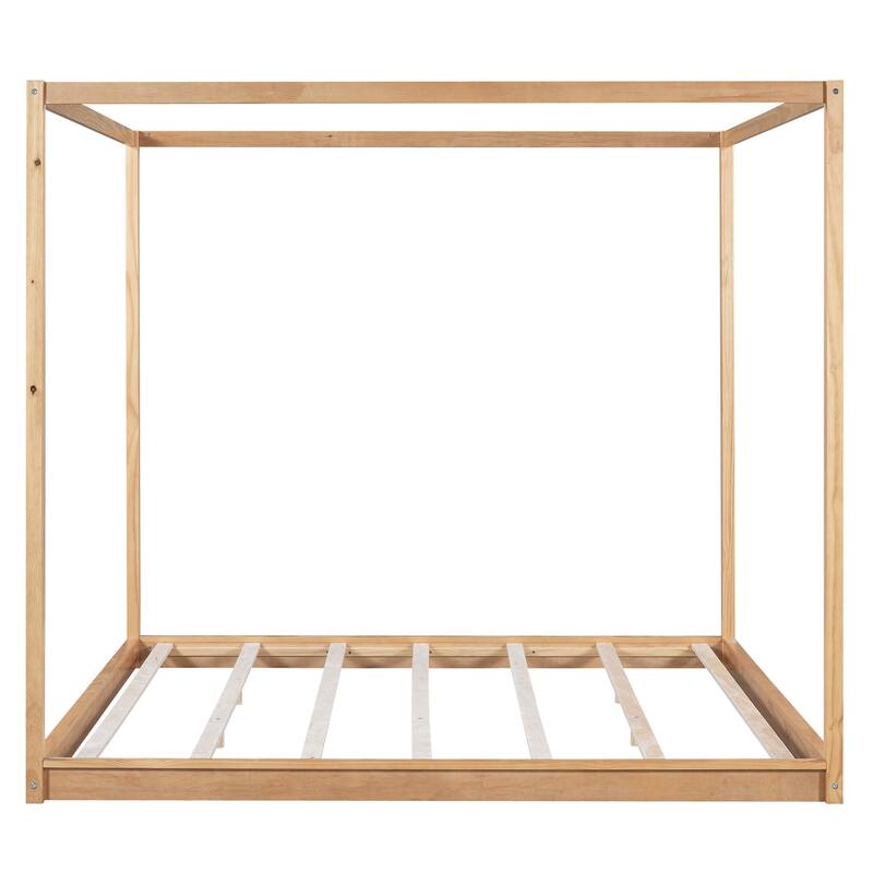 Roomfitters King Size Canopy Platform Bed with Support Legs and Sturdy Frame