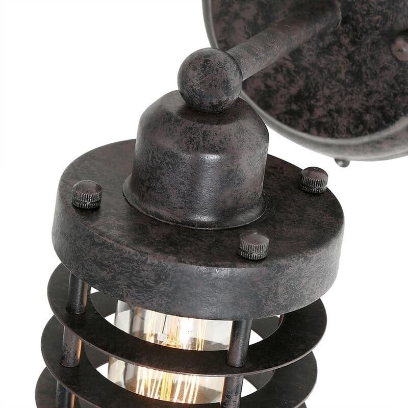 Industrial 1-Light Cage Metal Wall Sconces Lighting for Bedroom