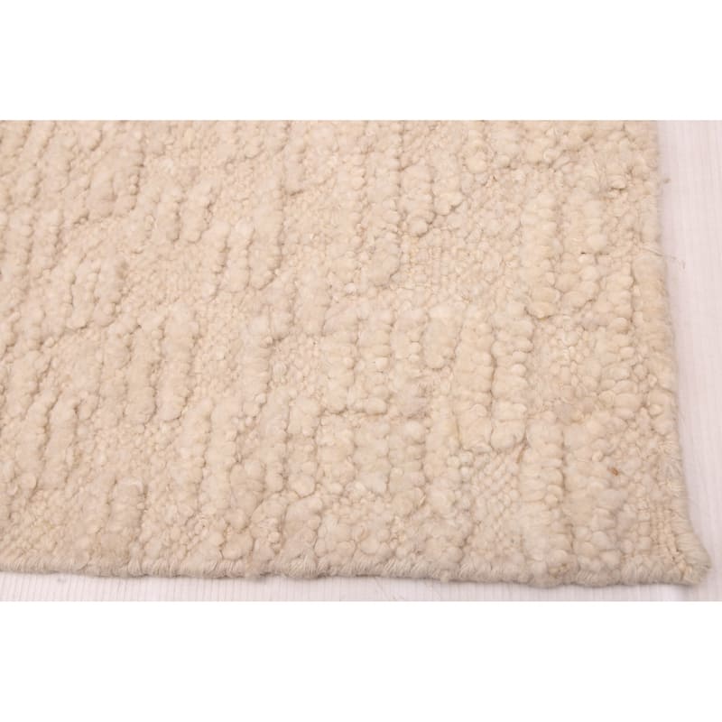 ECARPETGALLERY Hand-knotted Looma Ivory Wool Rug - 7'10 x 9'11