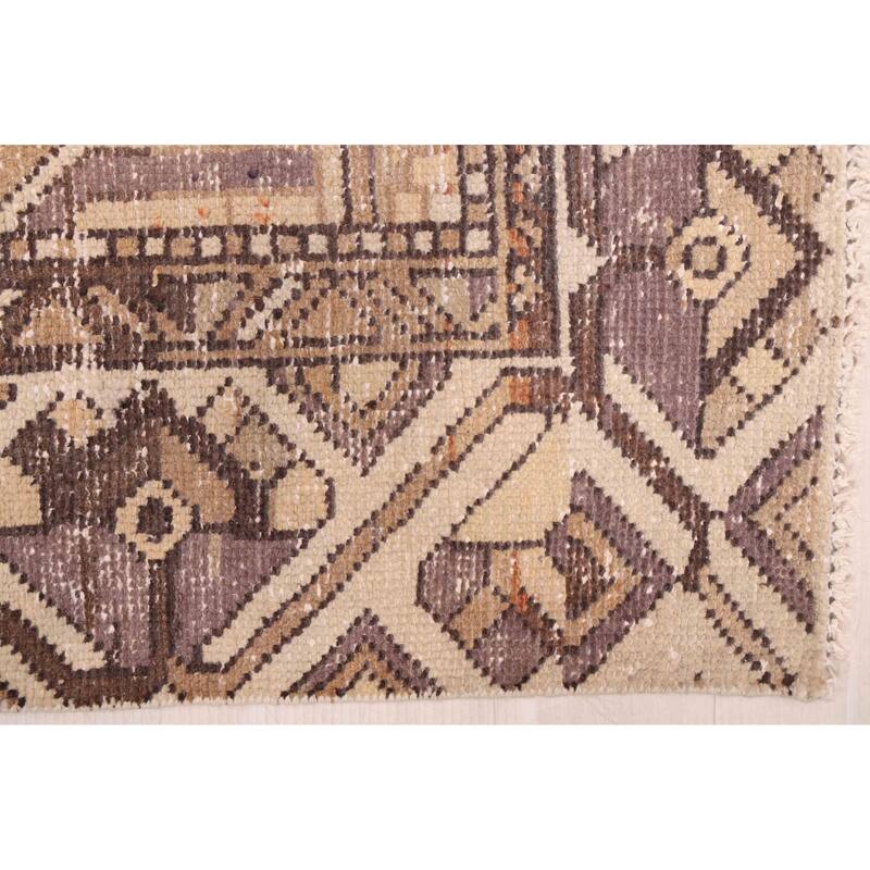 ECARPETGALLERY Hand-knotted Antalya Vintage Brown Wool Rug - 6'8 x 9'10