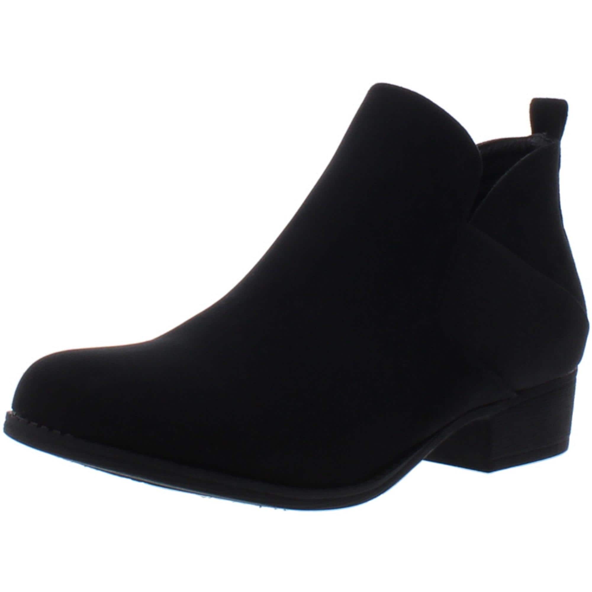 womens ankle boots low heel black
