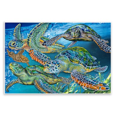 Stupell Tortoise Family Underwater Swim Wall Plaque Art Design By Tim Jeffs