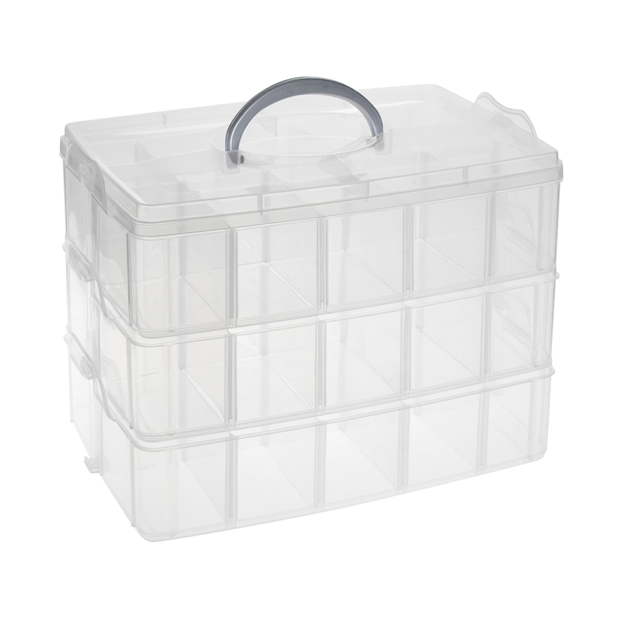 CLEAR Round Storage Container 8 Compartments Bead Rhinestone Craft Supplies  Storage Organizer
