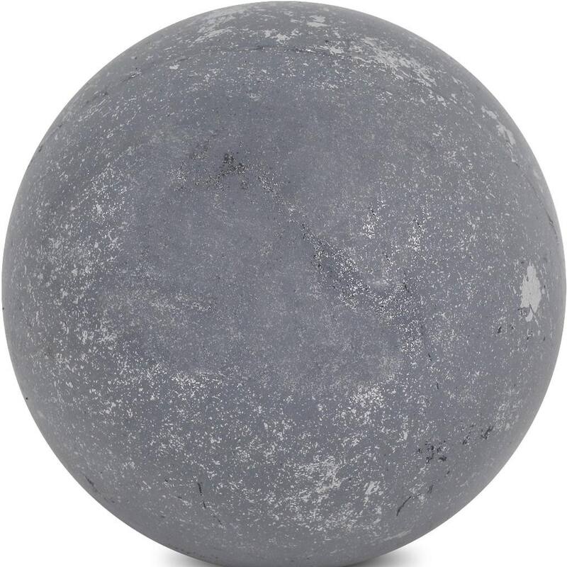 HomeRoots 6" Silver Paper Mache Hand Painted Orb Decorative Orb - 6.00 in. x 6.00 in. x 6.00 in.