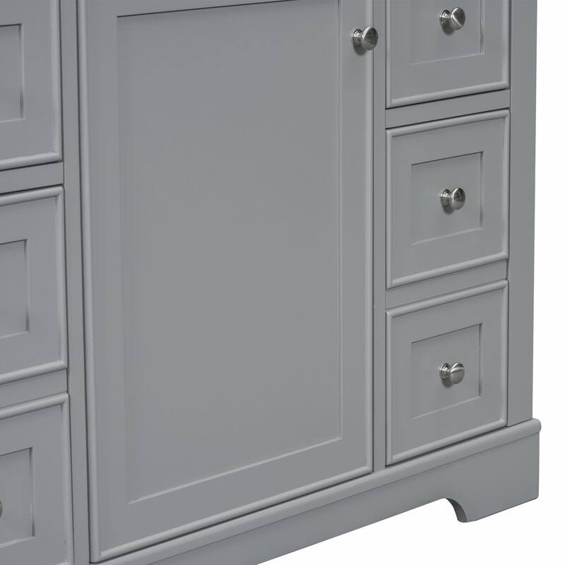 36" Bathroom Vanity with Sink Combo: Cabinet, Six Drawers