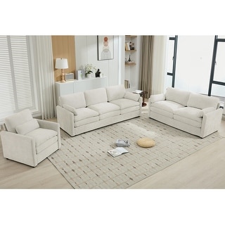 Chenille Modular Sectional Sofa Set Cloud Upholstered Couch Deep Seat ...