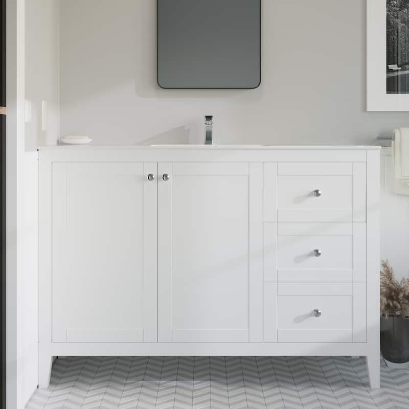 Swiss Madison Cannes 48" Single, Two Doors, Three Drawers, Bathroom Vanity