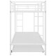 preview thumbnail 12 of 13, White Twin over Twin Size Metal Bunk Bed with Trundle, Ladder and Fence for Bedroom