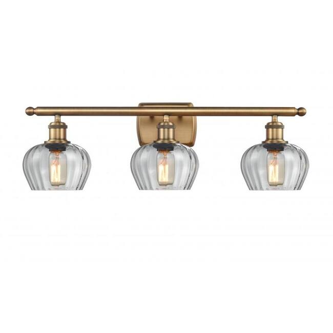 Innovations Lighting Fenton 3 Light 26" Wide Bathroom Vanity Light - Brushed Brass / Clear