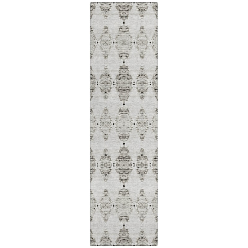 Machine Washable Indoor/ Outdoor Chantille Modern Boho Damask Rug
