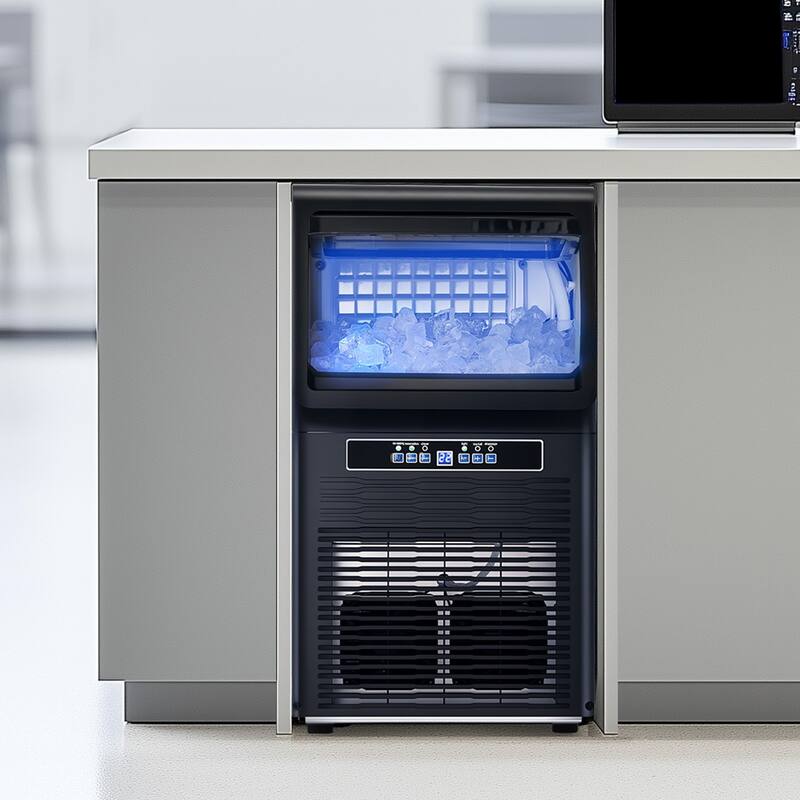 Freestanding Ice Maker with 80 lbs Daily Production and 36 Ice Trays Auto-Cleaning and Smart Panel - 13.7 x 13.2 x 24.6 in