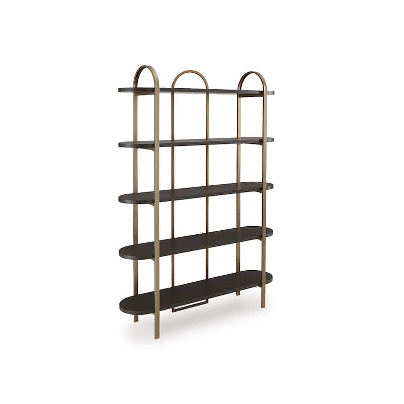 Signature Design by Ashley Brentmour Brown/Gold Bookcase - 47.81" W x 12" D x 72" H