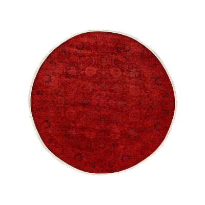 Fine Vibrance, One-of-a-Kind Hand-Knotted Area Rug - Orange, 6' 1" x 6' 1" - 6' 1" x 6' 1"