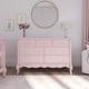 preview thumbnail 2 of 6, Evolur Aurora Pink Wood Seven-drawer Double Dresser