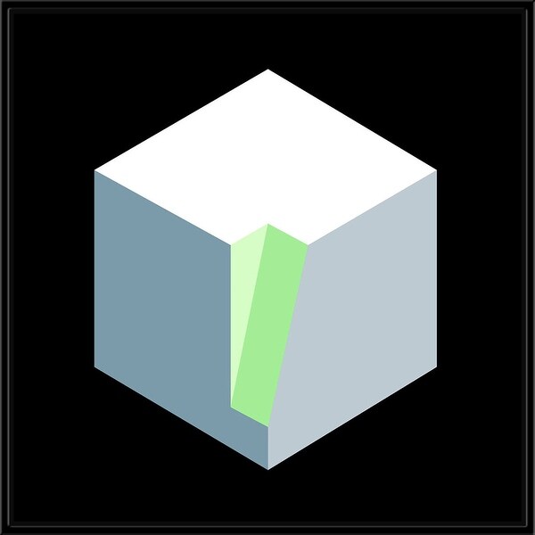 28” White and Green Isometric Square Wall Art Decor - other-frame-size