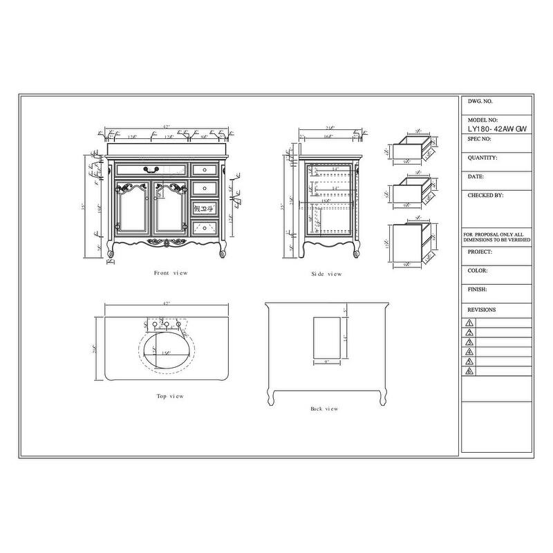 42" Bathroon Vanity Sink