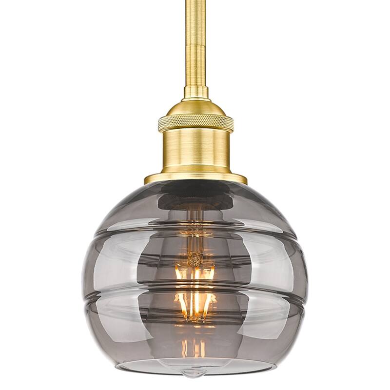 Innovations Lighting 616-1S 7 6 Rochester Pendant Rochester 6" Wide - Satin Gold / Light Smoke