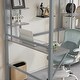 preview thumbnail 4 of 14, Twin Size Metal Loft Bed with Desk and Storage Shelves, Full-length Guardrails