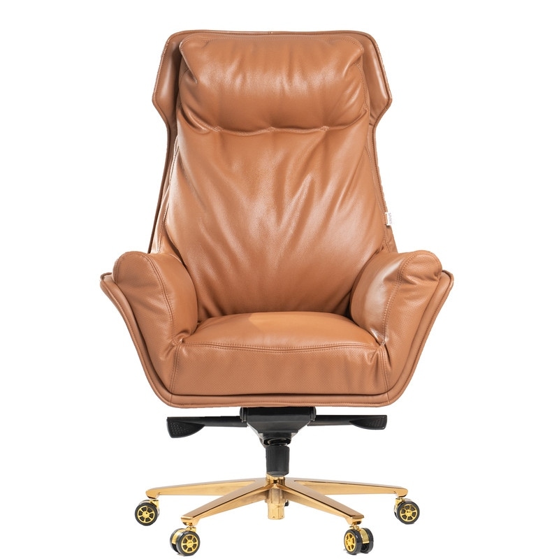 Orange leather desk outlet chair