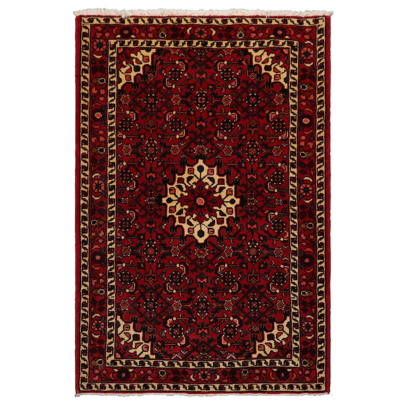 3'6''x5'3'' Hand Knotted Wool Red Abadeh Traditional Oriental Area Rug - 3' 6'' x 5' 3'' - 3' 6'' x 5' 3''