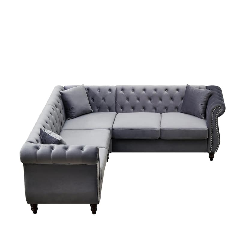 Oversized Corner Sofa Covers, L-Shaped Sectional Couch, 5-Seater Corner Sofas with 3 Cushions